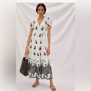 Anthropologie tiered wrap maxi dress.